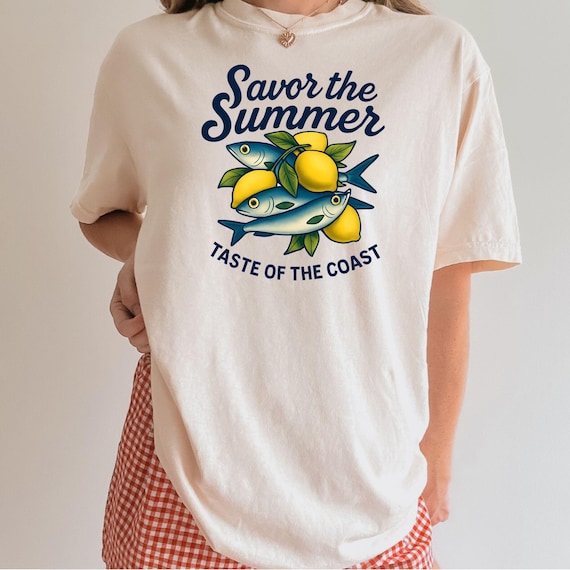 Italian Summer Shirt, Fish Shirt, comfort colors, graphic tee, Fisherman Aesthetic, Beach Shirt, Vacation Shirt, Amalfi Coast, Gift for Her