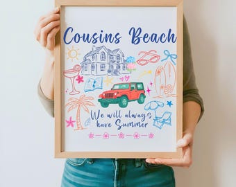 The Summer I Turned Pretty Print, Digital Download, TSITP Poster, Typography Art,Preppy Art, Dorm Room Decor, Cousins Beach wall art