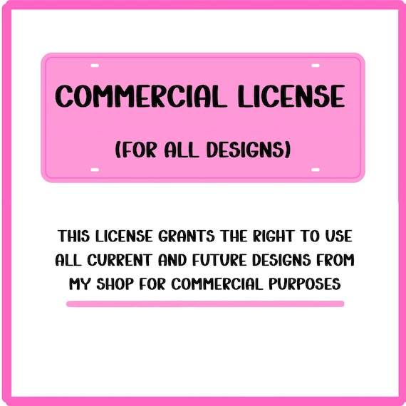 Commercial License for shop digital download png and svg