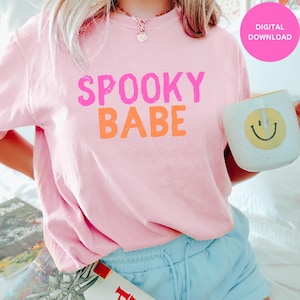 Summerween png, Spooky Babe png, SVG, Summer png, Retro Halloween, summer tshirt png, Retro Halloween tshirt design, Summerween SVG, preppy
