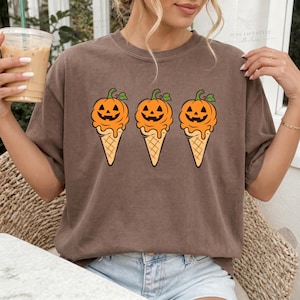 Summerween Shirt, Summer Halloween t-shirt, Pumpkin Ice Cream Tee