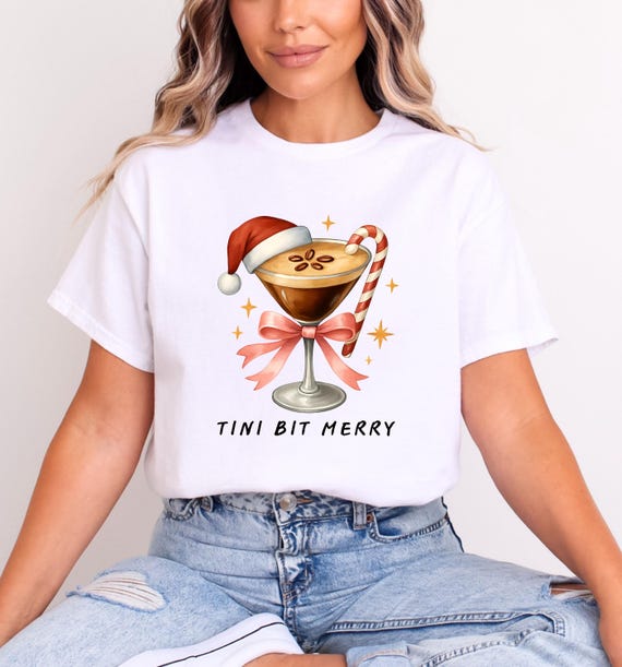 Christmas Espresso Martini Comfort Colors Tee, Xmas Cocktail Shirt