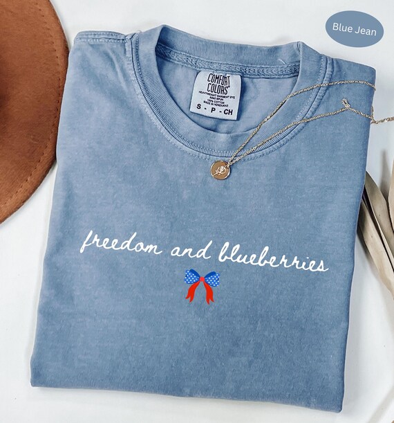 Freedom and Blueberries Shirt, Patriotic Tee, Comfort Colors 1717