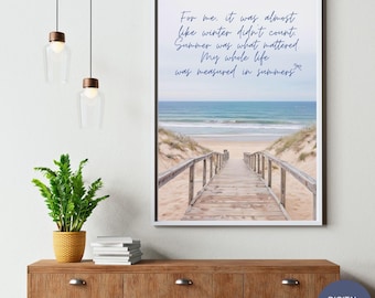 Summer I Turned Pretty Wall Art, Digital Download Art, TSITP Wall Art, Typography Art,Preppy Art, Summer Poster, Cousins Beach wall art