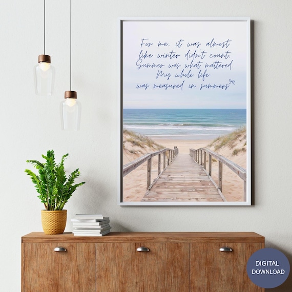 Summer I Turned Pretty Wall Art, Digital Download Art, TSITP Wall Art, Typography Art,Preppy Art, Summer Poster, Cousins Beach wall art