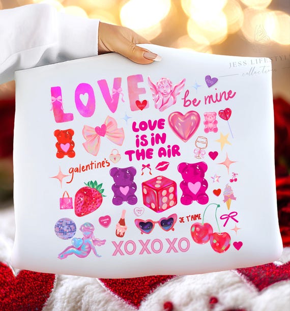 Coquette Valentines Day PNG, Preppy Bear SVG (Digital Download)