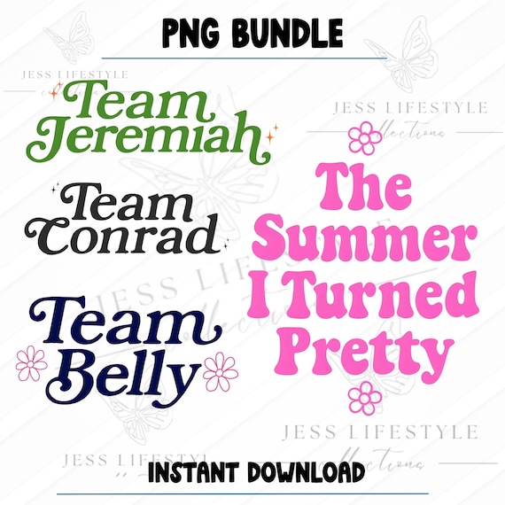 The Summer I Turned Pretty PNG, Team Conrad, Team Belly, TSITP png, tsitp svg  cousins beach, tsitp digital download, Instant Download dtf,