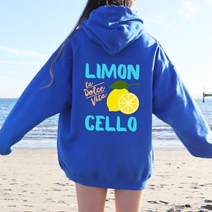 Limoncello Hoodie, Italian Summer Sweatshirt, La Dolce Vita Lemon Amalfi Coast, Italy, Crewneck Pullover, Citrus sweatshirt, Gift for Her