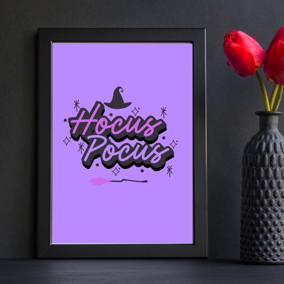 Hocus Pocus Digital Wall Art, Pastel Halloween Digital Print, Halloween Wall Art, Witch Art, Fall Digital Art, Hocus Pocus quote, Groovy