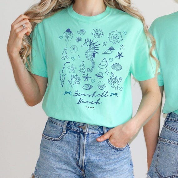 Comfort Colors Shirt, Coastal Tee, Fisherman Aesthetic Tee, Seashell Shirt, Retro Summer Shirt, Beach Lover Shirt, Vintage Shirt, Fish Shirt