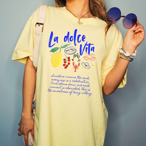 La Dolce Vita Comfort Colors Shirt, Summer Shirt, Italy shirt, Italian Summer, Lemon Tshirt, Sardines shirt, Girls Trip, Gift for Her