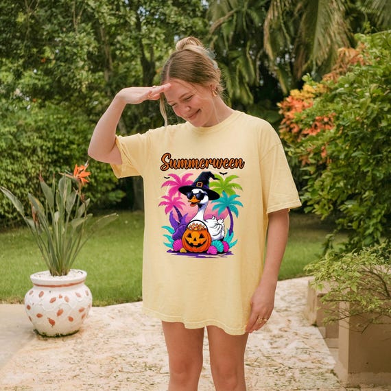 Summerween Shirt, Goose T-shirt, Comfort Colors, Vintage tee, Summer Halloween Shirt, Silly Goose Tee, Summerween Goose shirt, Gift for her
