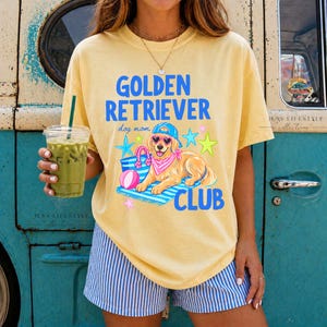 Dog Mom Shirt, Golden Retriever T-Shirt, Summer Beach shirt, Comfort Colors Tee