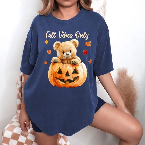 Teddy Bear Pumpkin Shirt: Comfort Colors Fall T-Shirt