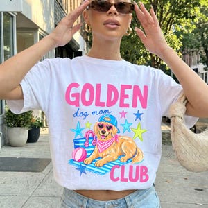 Golden Retriever T-shirt, Retro Dog Mom Graphic Tee, Comfort Colors Summer Shirt