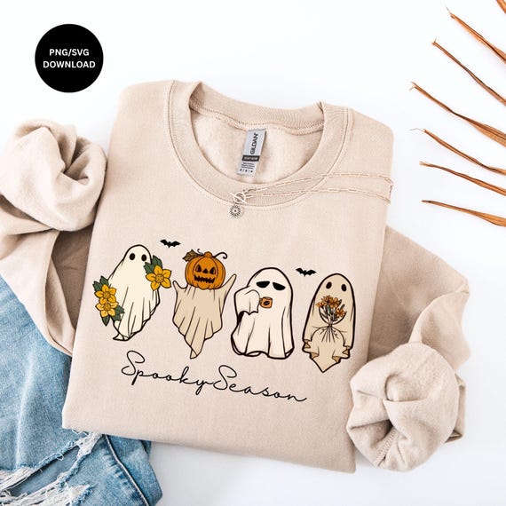 Spooky season PNG, Halloween png, Ghost png, Tis the Season png, spooky season svg, Halloween Shirt svg, Fall Ghost Sublimation, Fall svg