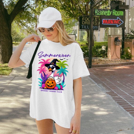 Summerween Shirt, Spooky Goose shirt, Summer shirt, Halloween Summer, Silly Goose tshirt, Gift for Halloween lover, Gift for Her