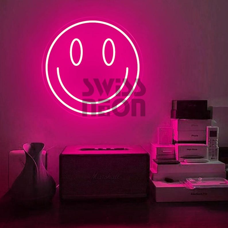 Happy Face Sign Smile Face Neon Sign Led Neon Light Smiley Face Light ...