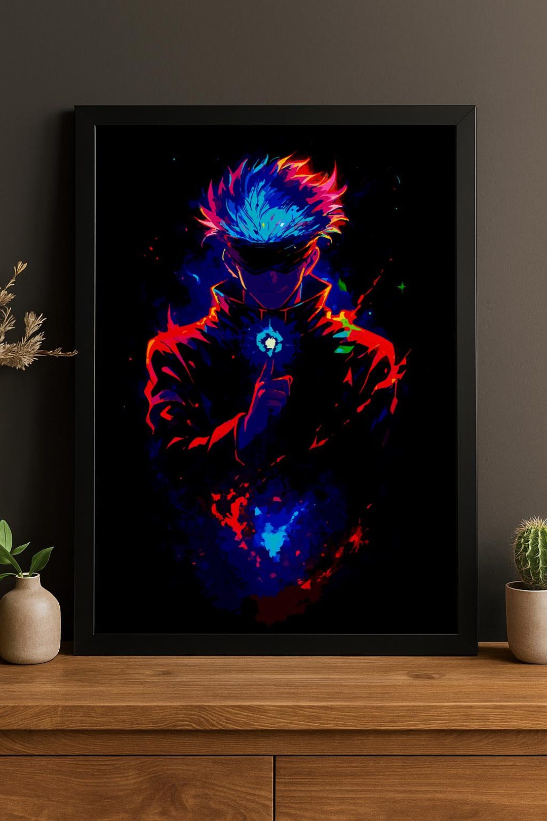 Anime Wall Art Digital Download | Satoru Gojo – Jujutsu Kaisen | Neon ...