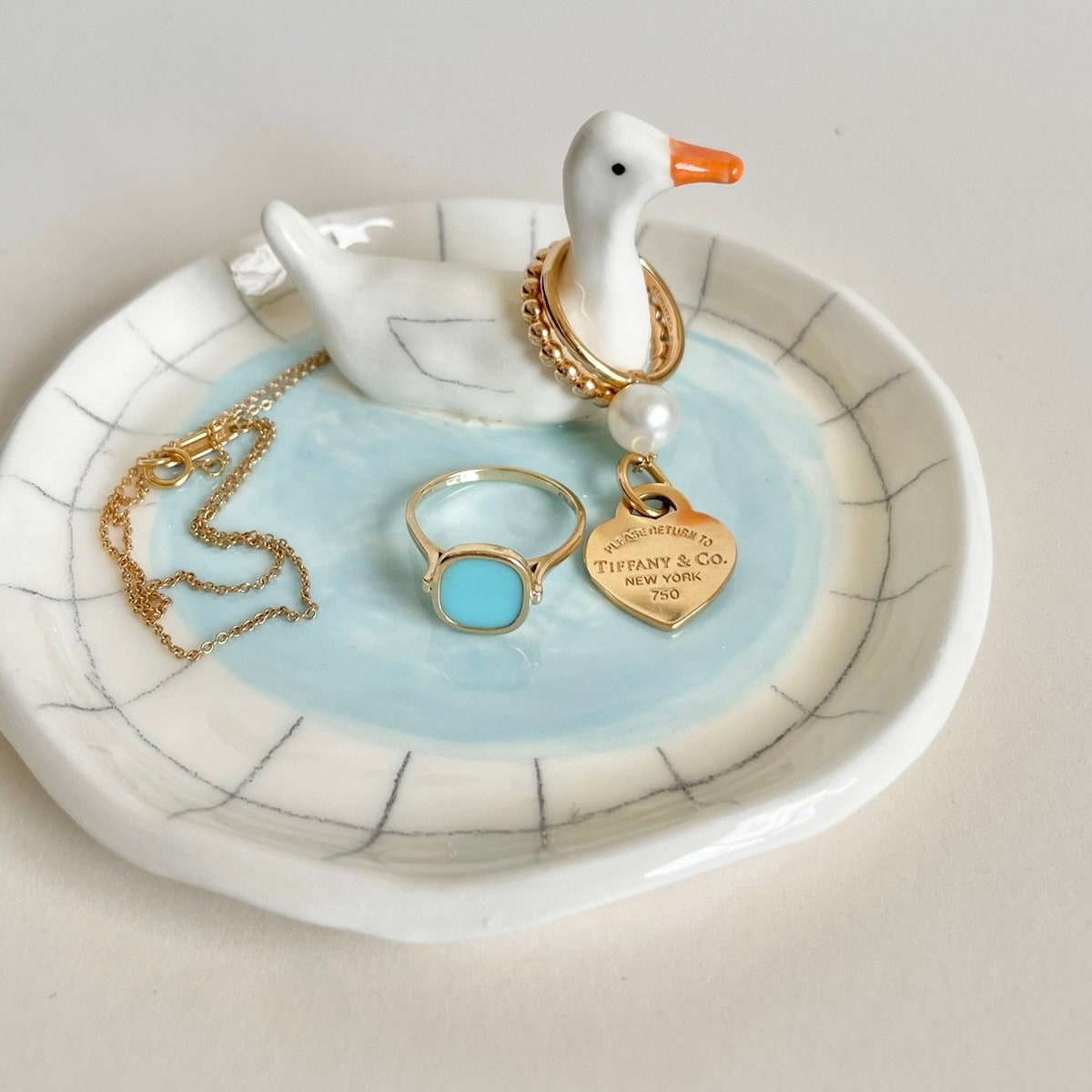 Duck Pond Ceramic Ring Dish