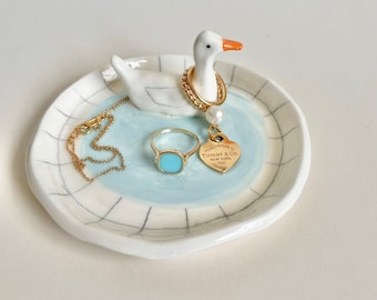 Duck Pond Ceramic Ring Dish | Trinket Dish | Engagement Gift | Birthday Gift | Handmade in California.