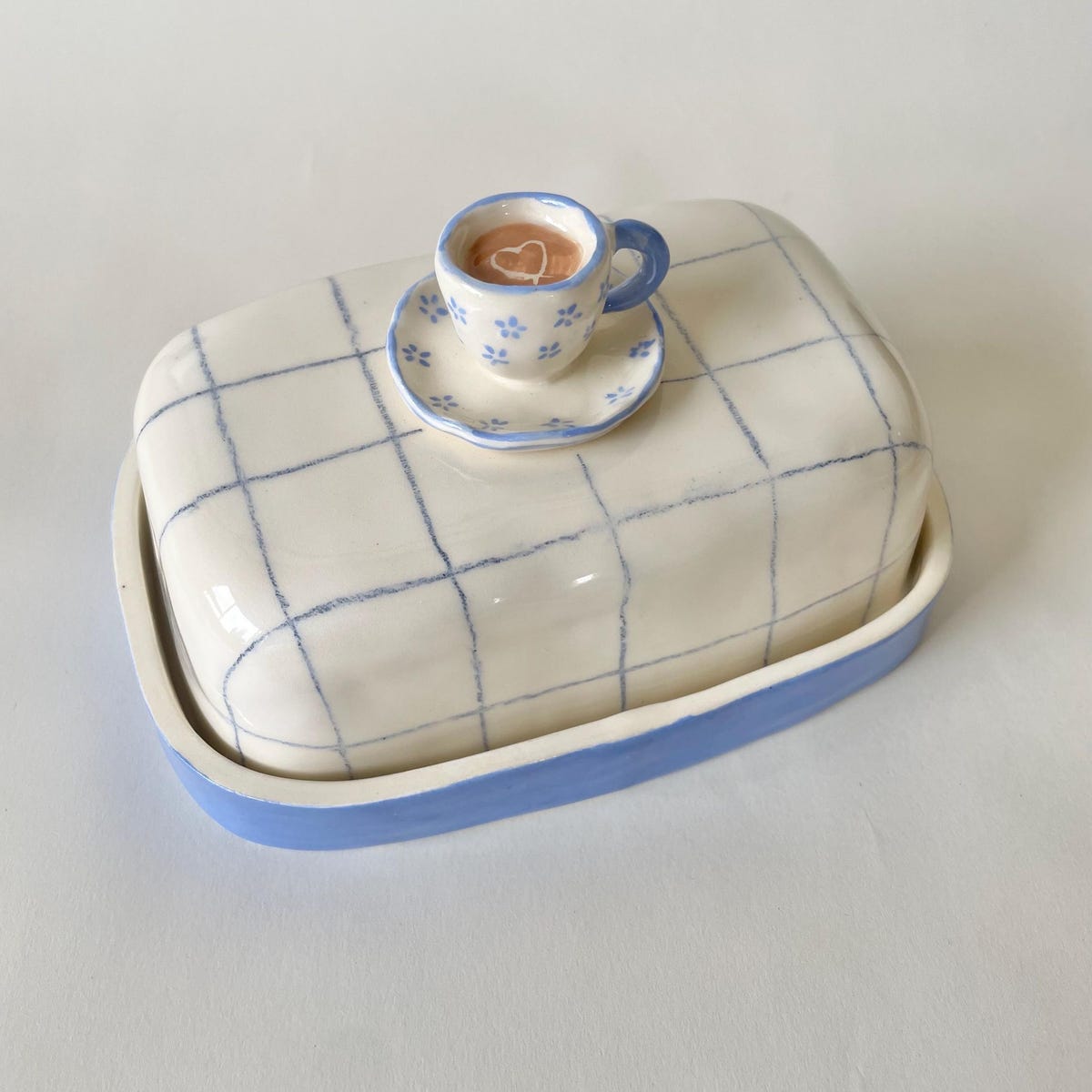 Latte Love Butter Dish, Housewarming Gift, Handmade in California. Fits a Block of Butter. - Etsy