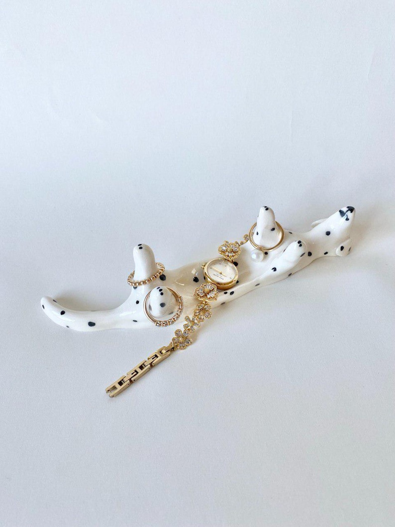 Dalmatian Belly Rest Ring Holder | Handmade Ceramic | Birthday Gift | Christmas Gift