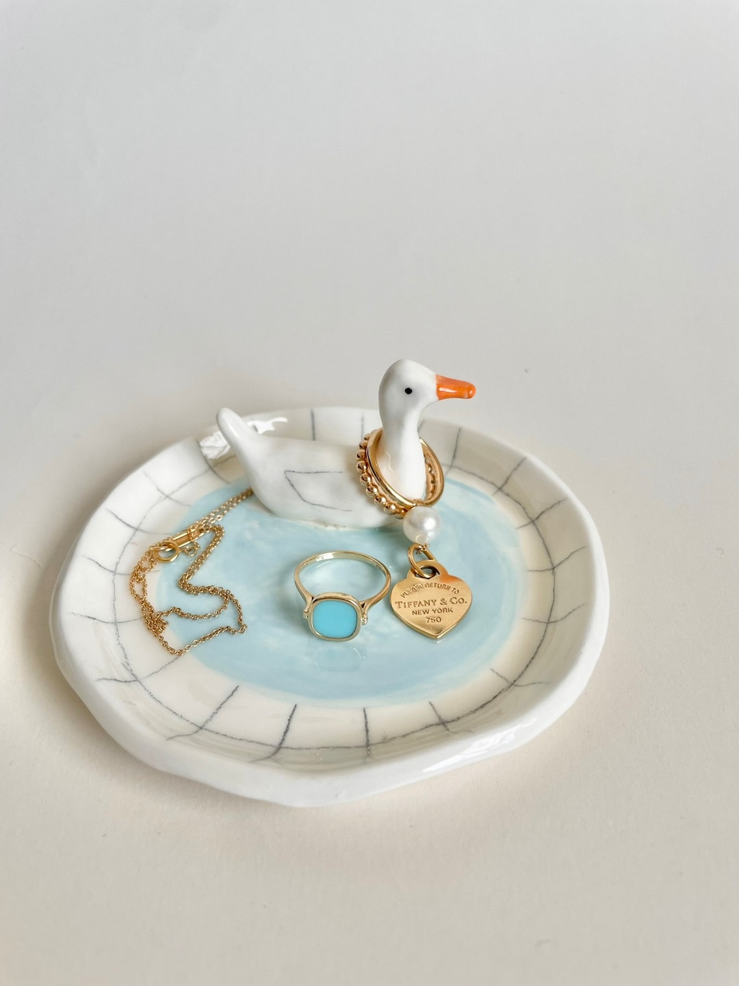Duck Pond Ceramic Ring Dish Trinket Dish Engagement Gift Birthday