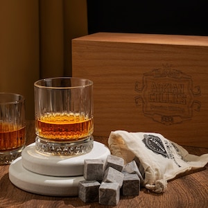 Benutzerdefinierte Valentinstag Gläser Set, personalisiertes Whisky Geschenk, benutzerdefinierte Weihnachtswhisky-Set & Steine Geschenk, benutzerdefinierte Whiskygläser, Geschenk für ihn