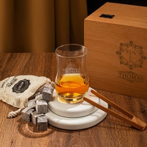 Laser Engraved Whiskey Glass Gift Box, Custom Bourbon Set, Valentines Day Gift, Gift for Him, Personalized Whiskey Glass Set, Gift for Him
