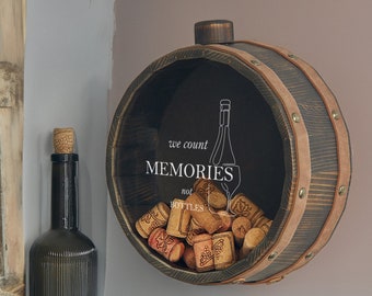 Wijnkurk verzamelaar schaduwdoos cadeau, gepersonaliseerde wijnkurk houder, verloving bruiloft bruidsjonkers wijnliefhebber housewarming kerstcadeau.
