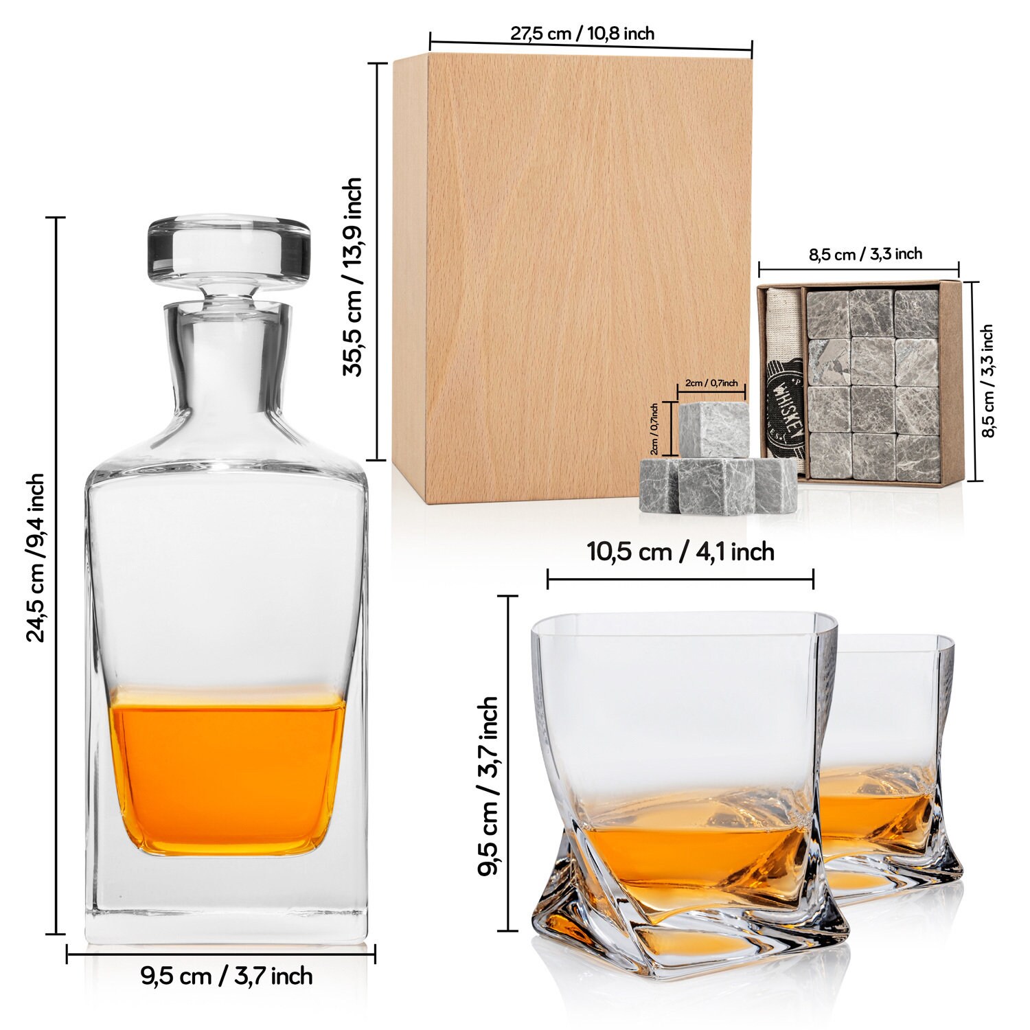 Personalized Whiskey Decanter Set as Valentines Day Gift, 2 Pcs Whiskey ...