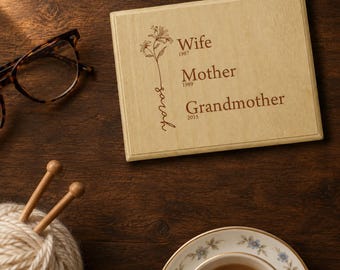 Grandparents Christmas Gift, Engraved Wood Milestones Sign or Photo Letter Frame