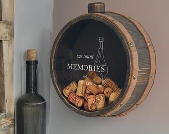 Wine Cork Collector Shadow Box Gift, Personalized Wine Cork Holder, Engagement Wedding Groomsmen Wine Lover Christmas Housewarming Gift.