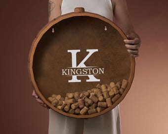 Monogrammed Wine Cork Collector Shadow Box Gift, Personalized Wine Cork Holder, Wedding Groomsmen Wine Lover Housewarming Christmas Gift