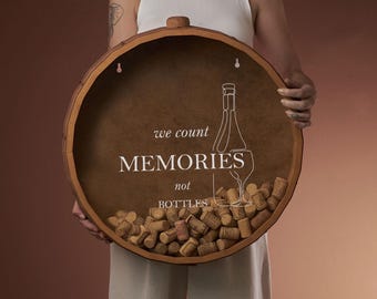 Memory Box Wine Cork Collector Shadow Box Gift, Wine Cork Holder, Wine Lover Anniversary Christmas Gift Idea for Him, Valentine's Day Gifts.