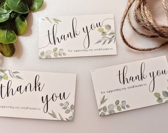 Thank You for Supporting My Small Business Cards | Thank You Small Business Cards | Product Inserts | 3 sets of 50 | 150 count