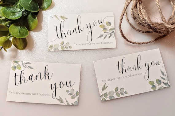 Thank You for Supporting My Small Business Cards | Thank You Small Business Cards | Product Inserts | 3 sets of 50 | 150 count