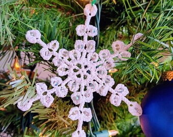 BEADED Snowflake Crochet Pattern | Lacy Snowflake Pattern | Christmas Ornament | Winter Decoration