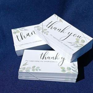 Merci d'avoir soutenu My Small Business Cards | Petites cartes de visite de remerciement | Notices de produits | 3 lots de 50 | Nombre de 150