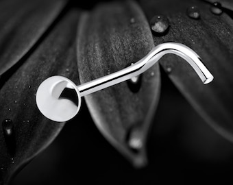 Sterling Silver Nose Stud: Minimalist Round Body Piercing