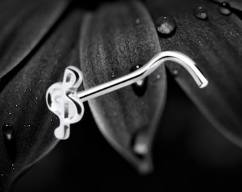 Sterling Silver Treble Clef Nose Stud: Music Lover Body Piercing