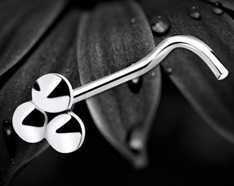 Sterling Silver Triple Ball Nose Stud: Minimalist Piercing Jewelry