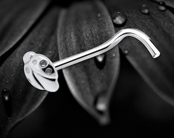 Sterling Silver Ladybug Nose Stud: Delicate Insect Piercing