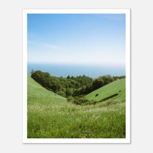 affiche du mont Tamalpais | Vue imprenable sur la baie | Art mural photographique original