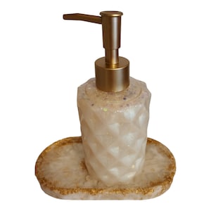 Refillable soap dispenser with tray