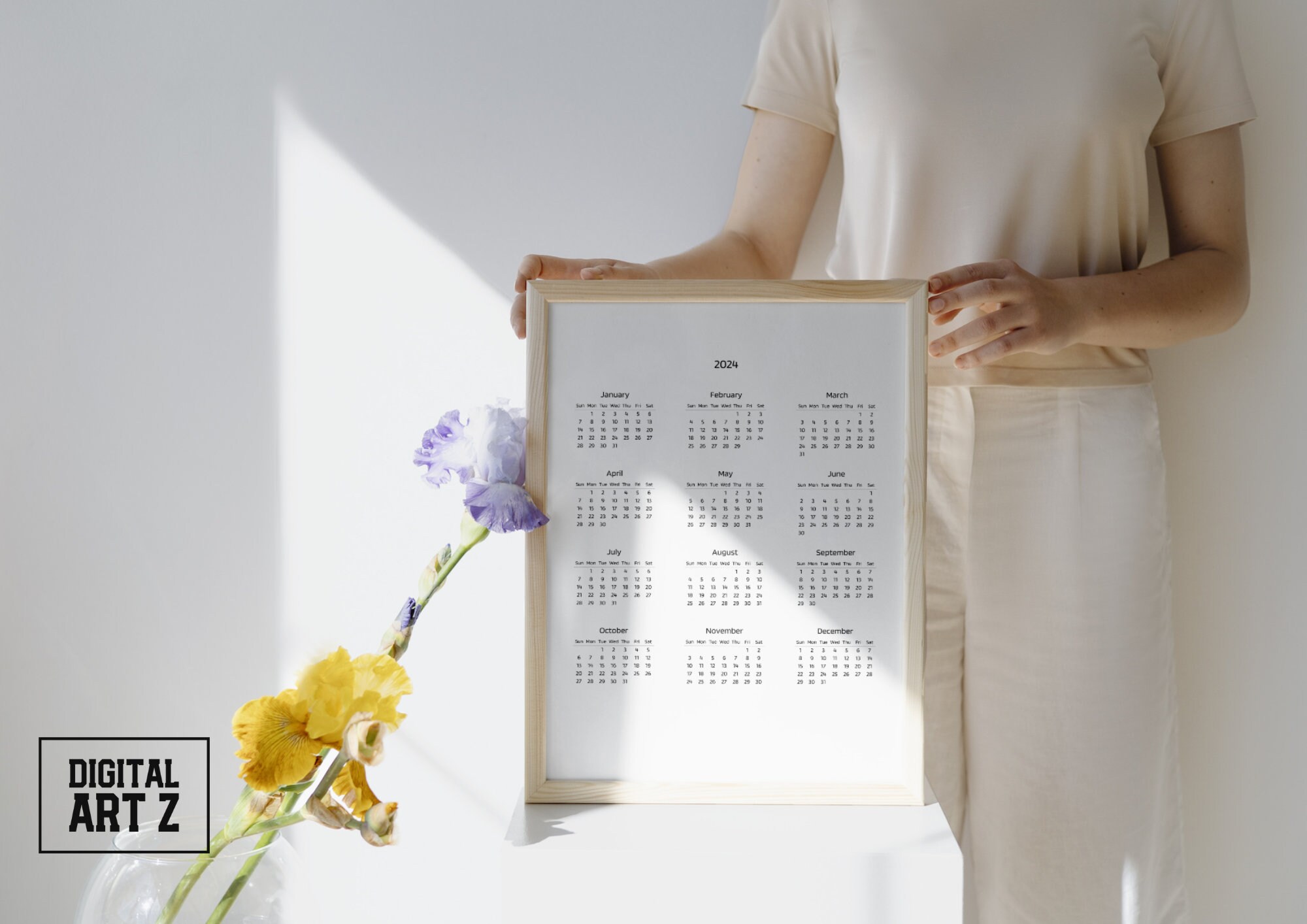 Single Page Yearly Calendar