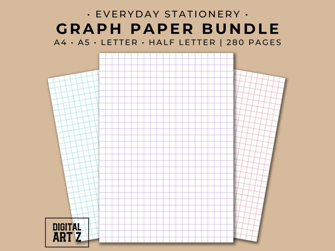Colorful Graph Paper Bundle: A4 A5 Letter Sizes (PDF) - Etsy Canada