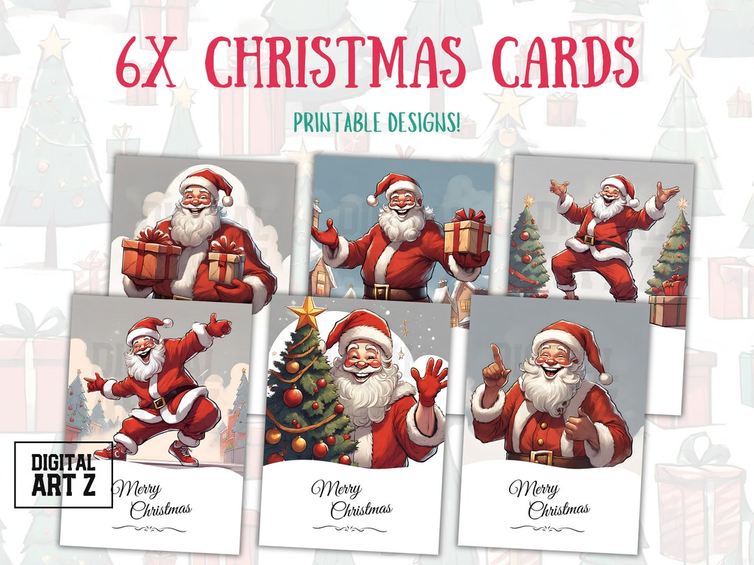 6x Merry Christmas Cards Set Printable - Il 1080xN.5570421298 Qpts 