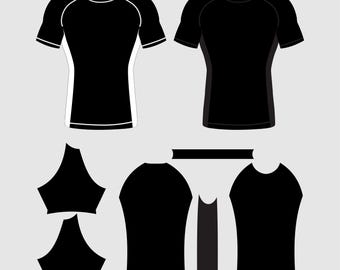 Men's Half Sleeve Rash Guard Mockup & Sewing Pattern (Digital Download)